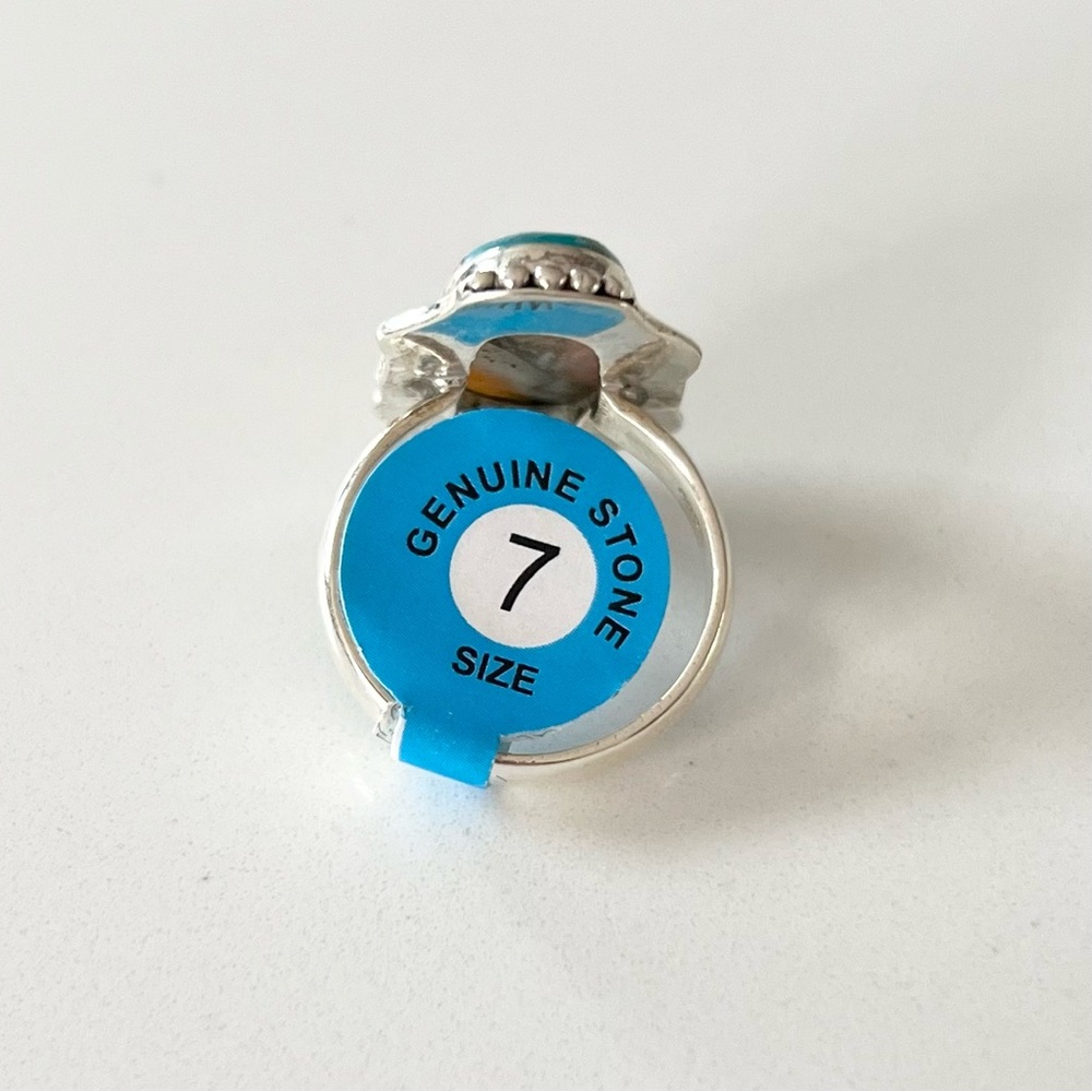 Sterling Silver Spiny Oyster Turquoise Ring - Picture 4 of 5